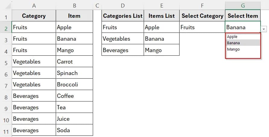Create a Dependent Drop-Down That Updates Automatically