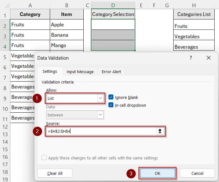 Build Multiple Dependent Drop-Downs Across Rows