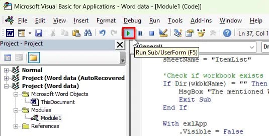 Importing an Excel List into a Word Drop-Down Using VBA
