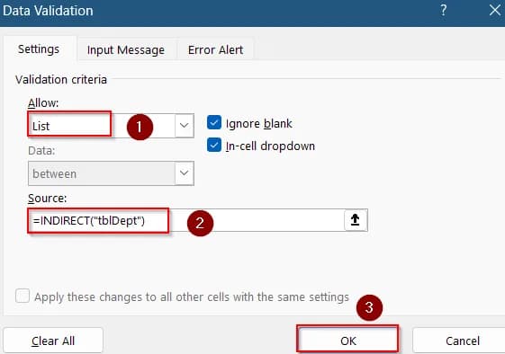 Pull Drop-Down List from Table in Another Sheet