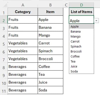 Create an Expandable Drop-Down List That Updates Automatically