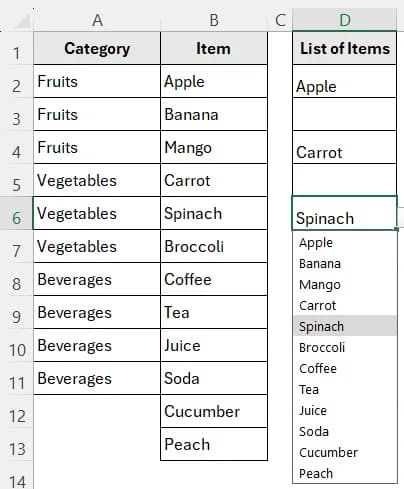 Create an Expandable Drop-Down List That Updates Automatically