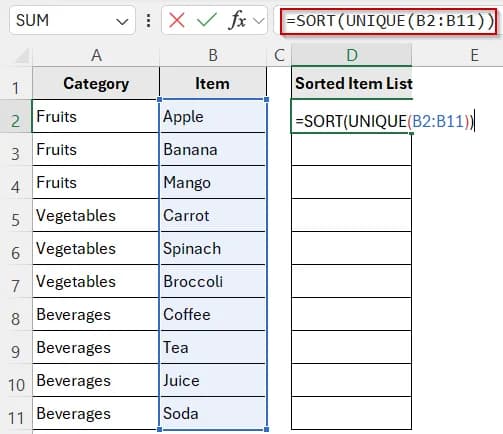 Sort a Drop-Down List Alphabetically Without Rearranging Your Data