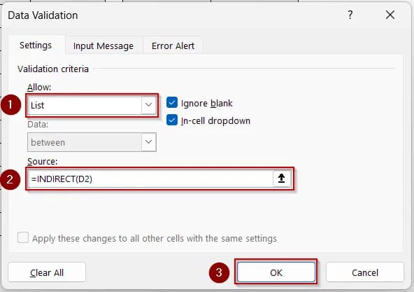 Use Named Ranges with INDIRECT for Classic Dependent Drop-Downs