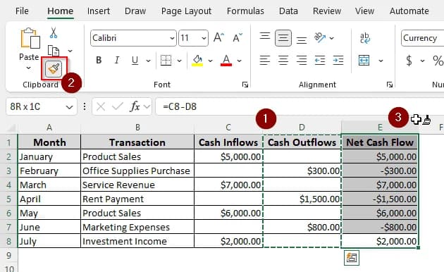 Creating a Cash Flow Diagram Using Net Cash Flow