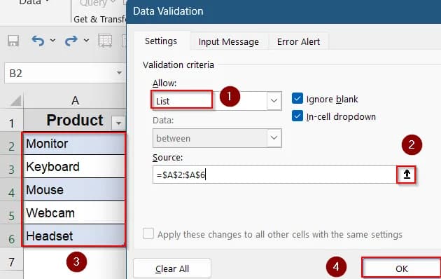 Convert List to an Excel Table for Auto-Expanding Source