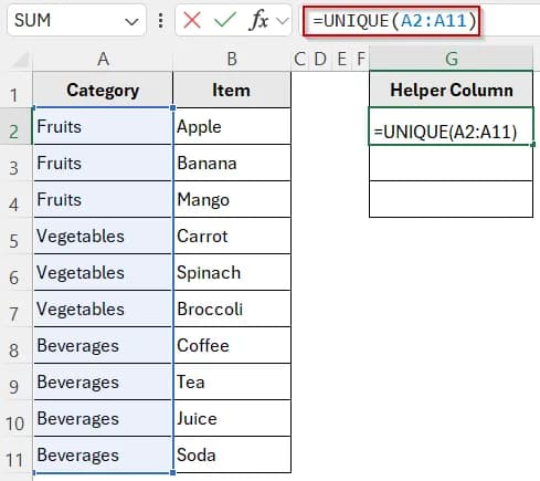 Create Dependent Drop-downs with XLOOKUP
