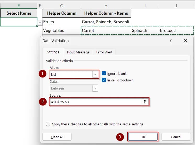 Create Dependent Drop-downs with XLOOKUP