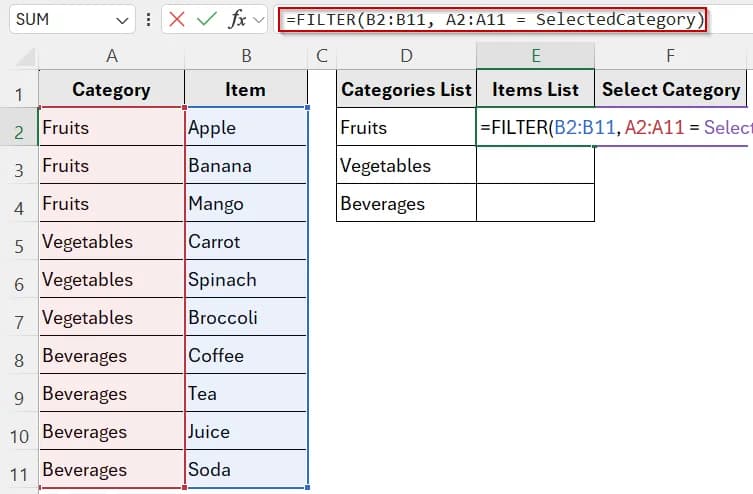 Create a Dependent Drop-Down That Updates Automatically