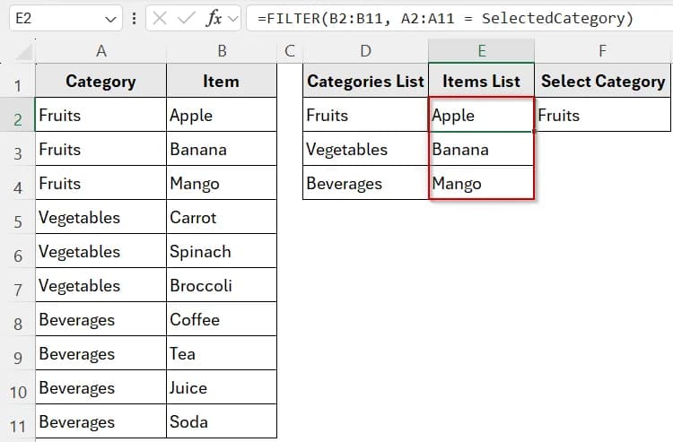 Create a Dependent Drop-Down That Updates Automatically