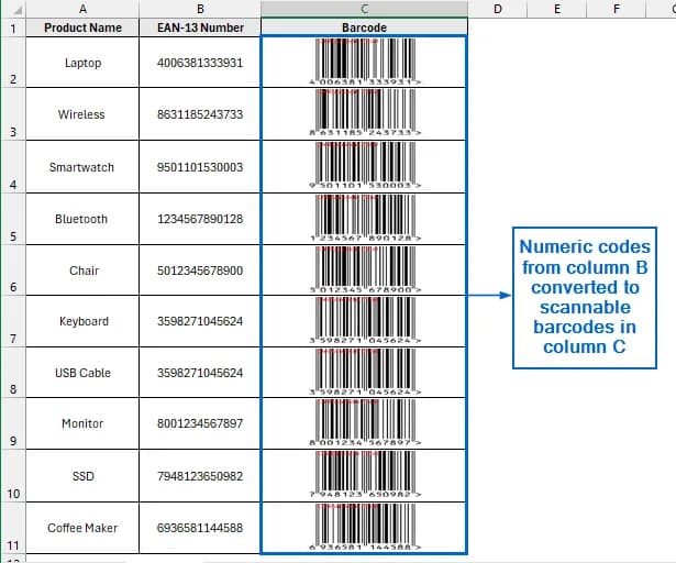 Use External Add-ins to Generate EAN-13 Barcode