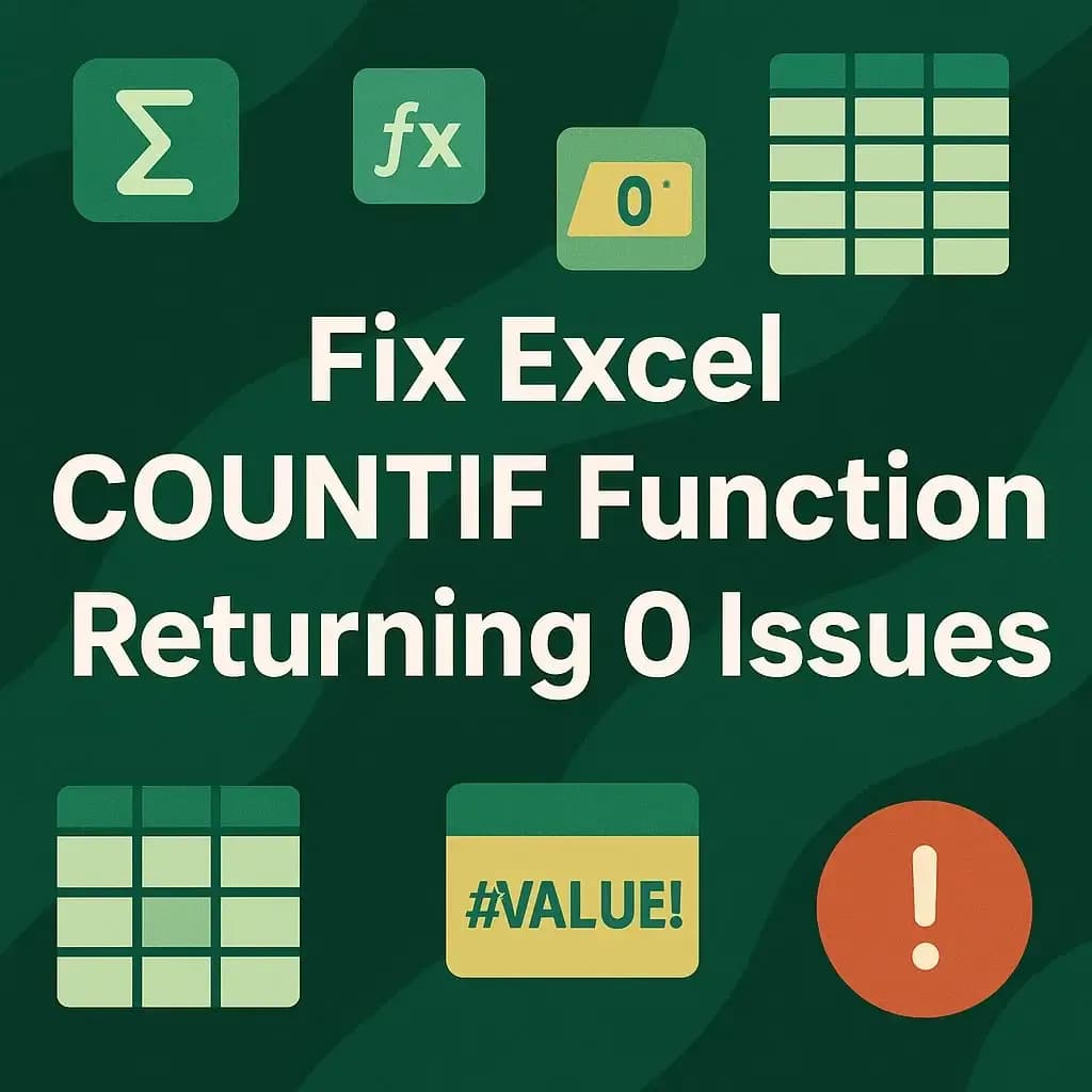How to Fix Excel COUNTIF Function Returning 0 Issues