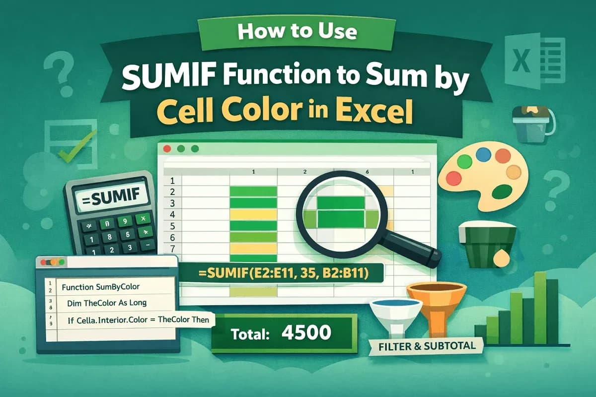 How to Use SUMIF Function to Sum by Cell Color in Excel