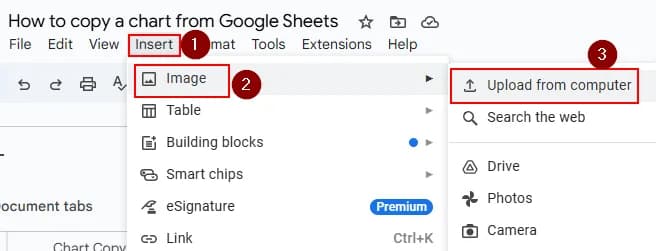 Copy a Chart from Google Sheet to Another Workspace