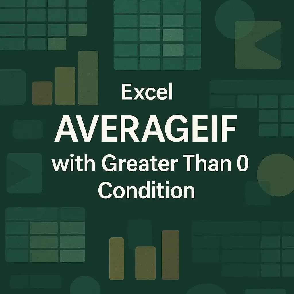 How to Use AVERAGEIF with Greater Than 0 Condition in Excel