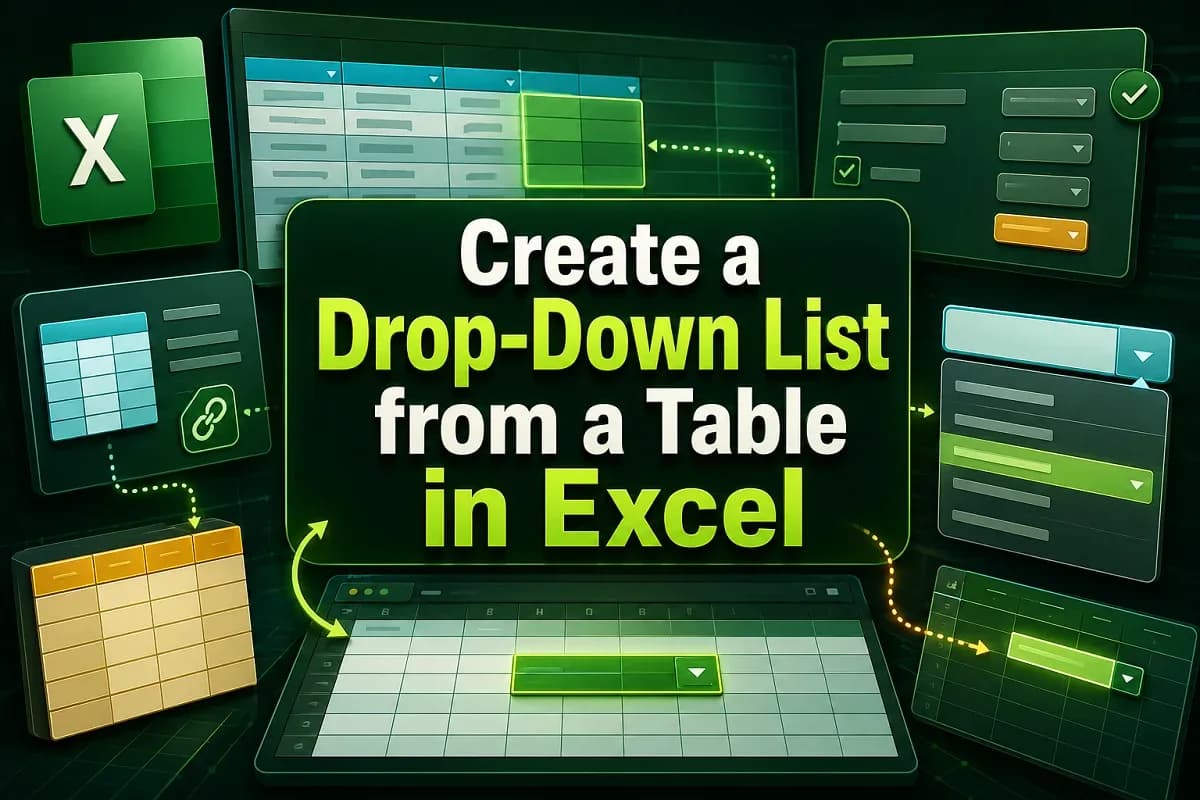 How to Create a Drop-Down List from a Table in Excel