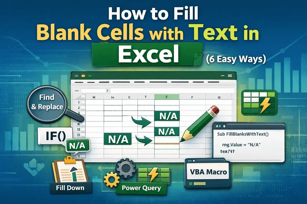 How to Fill Blank Cells with Text in Excel (6 Easy Ways)