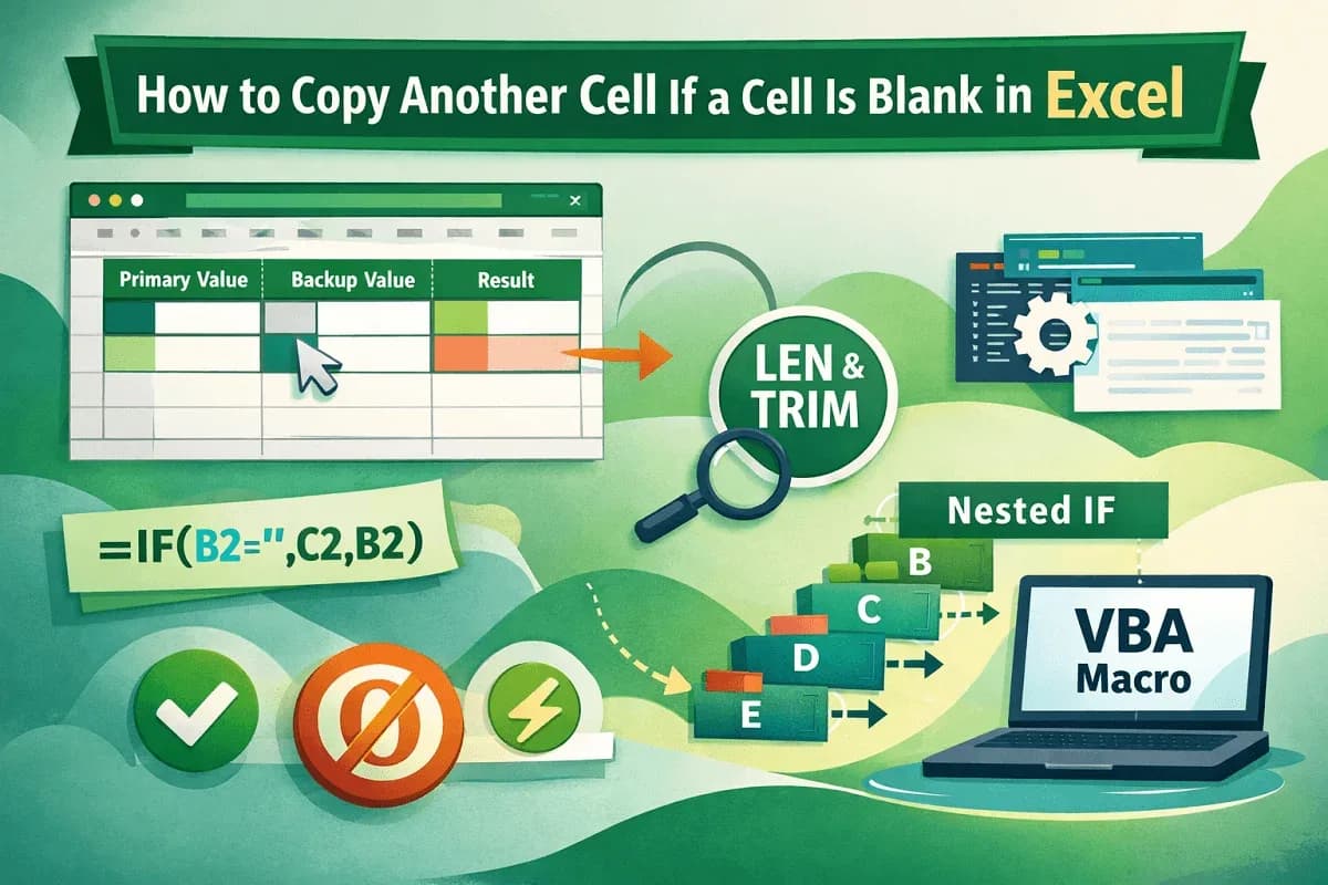 How to Copy Another Cell If a Cell Is Blank in Excel