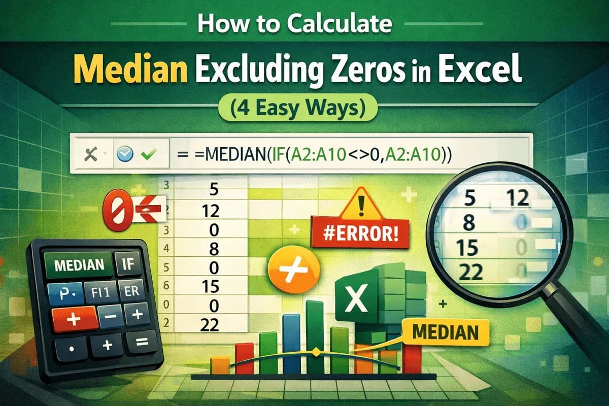 How to Calculate Median Excluding Zeros in Excel (4 Easy Ways)