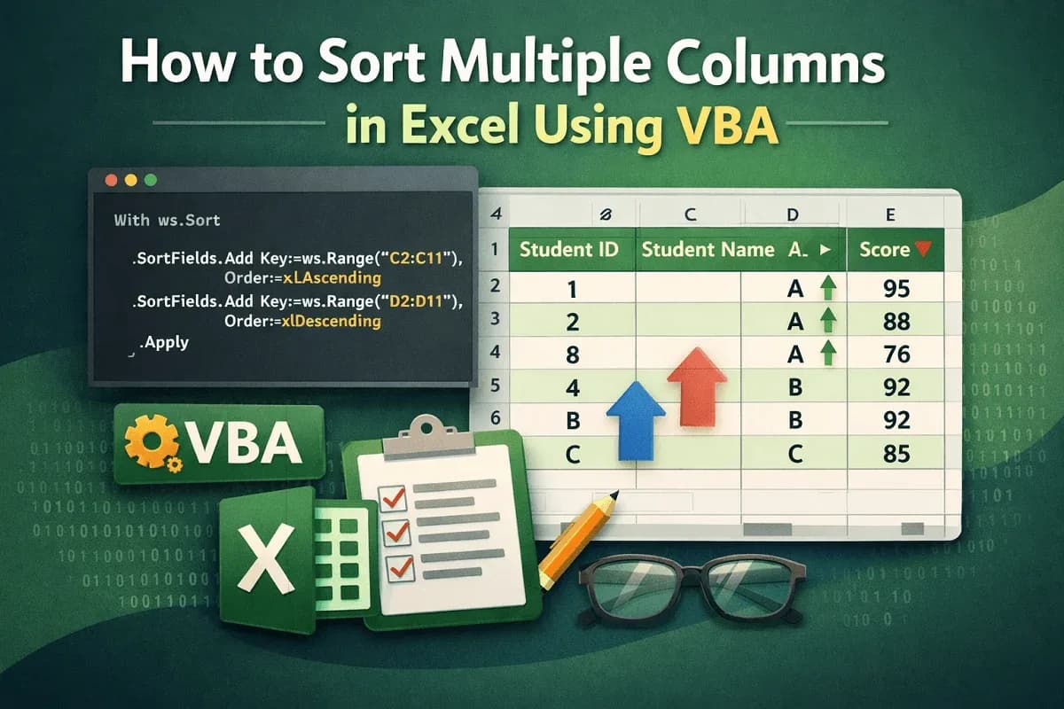 How to Sort Multiple Columns in Excel Using VBA