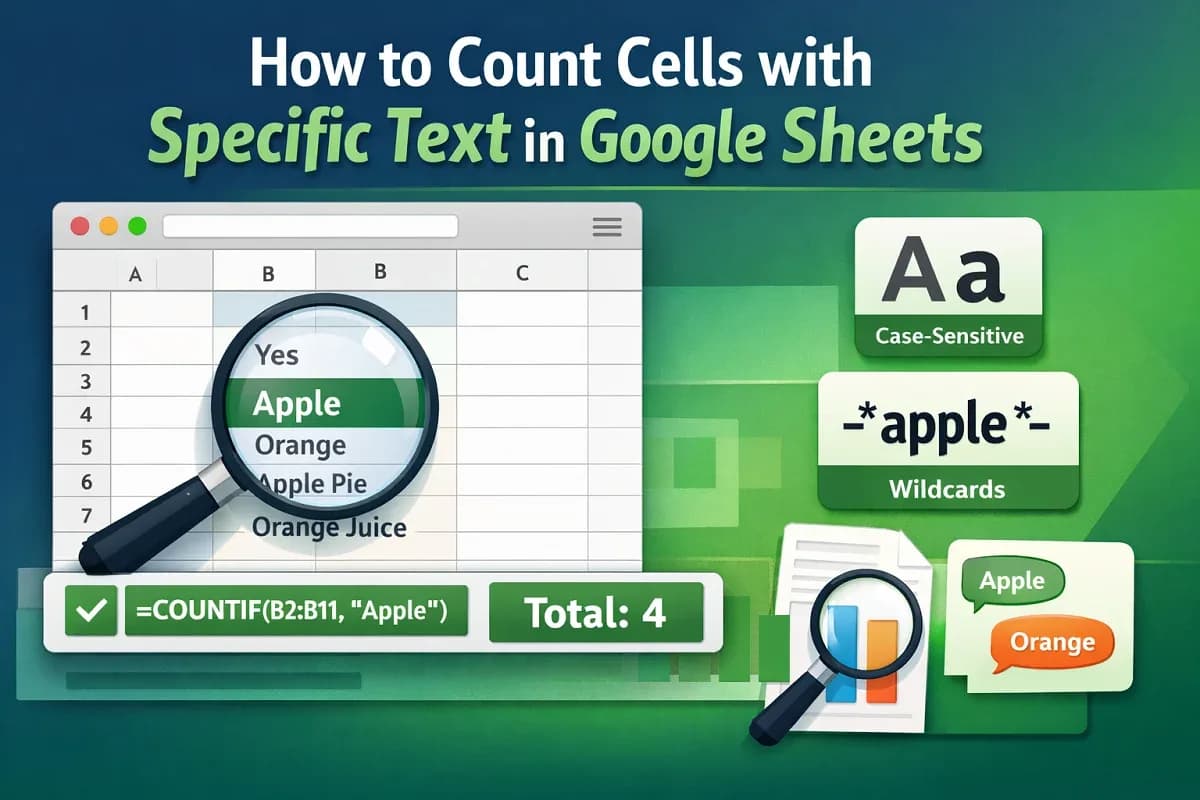 How to Count Cells with Specific Text in Google Sheets