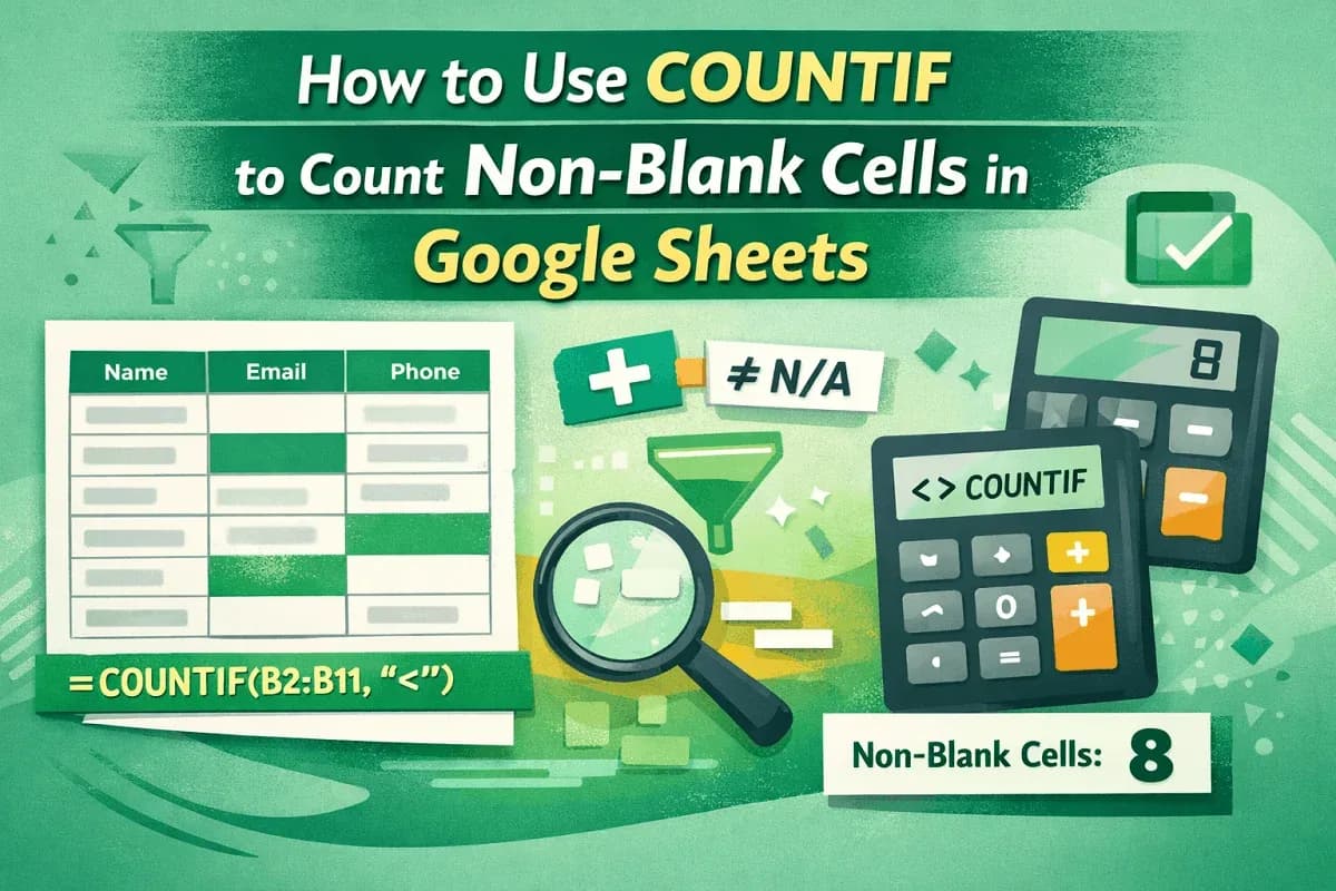 How to Use COUNTIF to Count Non-Blank Cells in Google Sheets