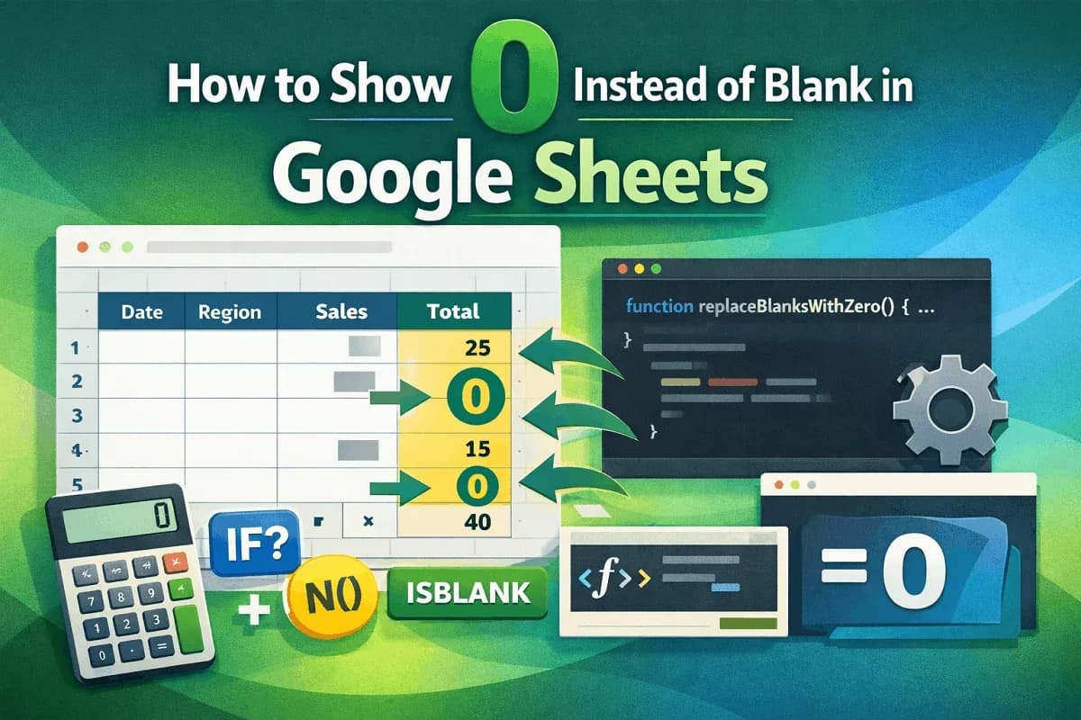 How to Show 0 Instead of Blank in Google Sheets