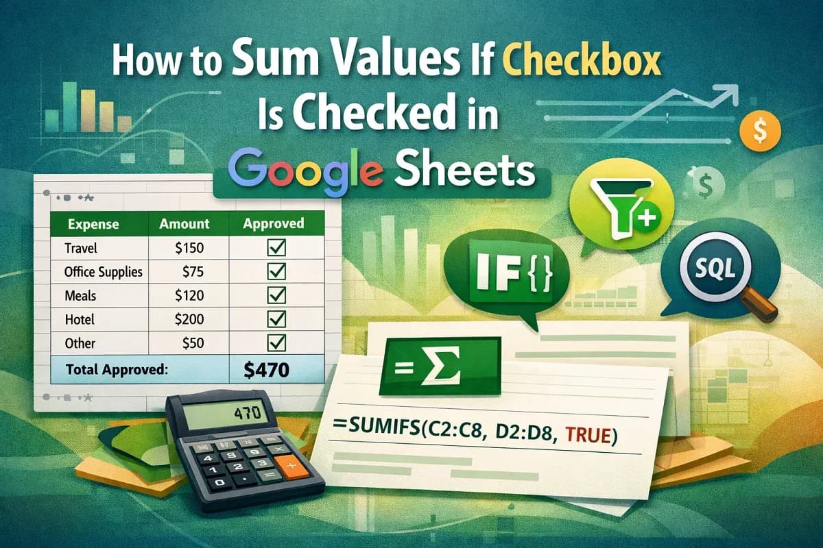 How to Sum Values If Checkbox Is Checked in Google Sheets