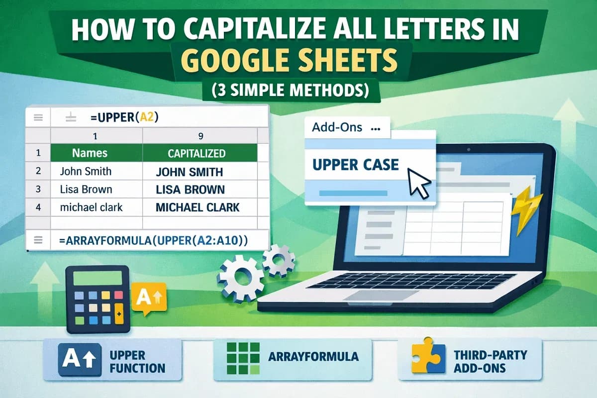 How to Capitalize All Letters in Google Sheets (3 Simple Methods)