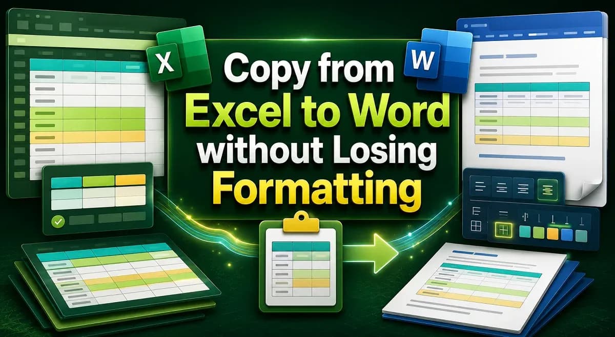 How to Copy from Excel to Word without Losing Formatting