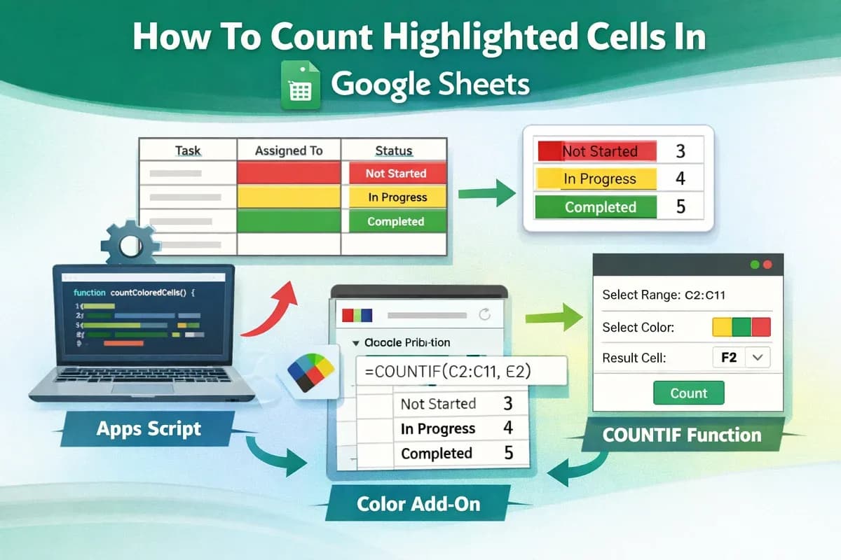How To Count Highlighted Cells In Google Sheets