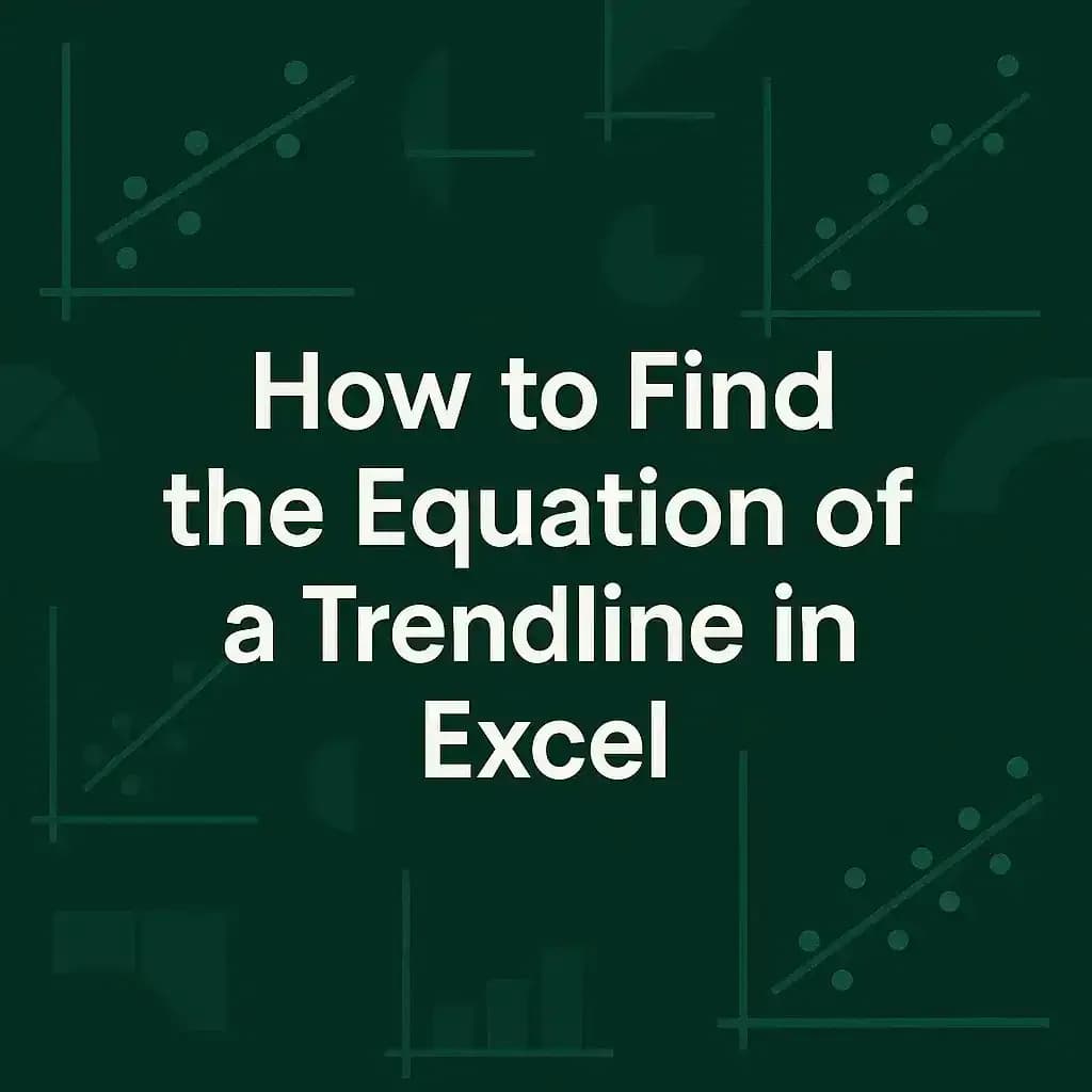 How to Find the Equation of a Trendline in Excel