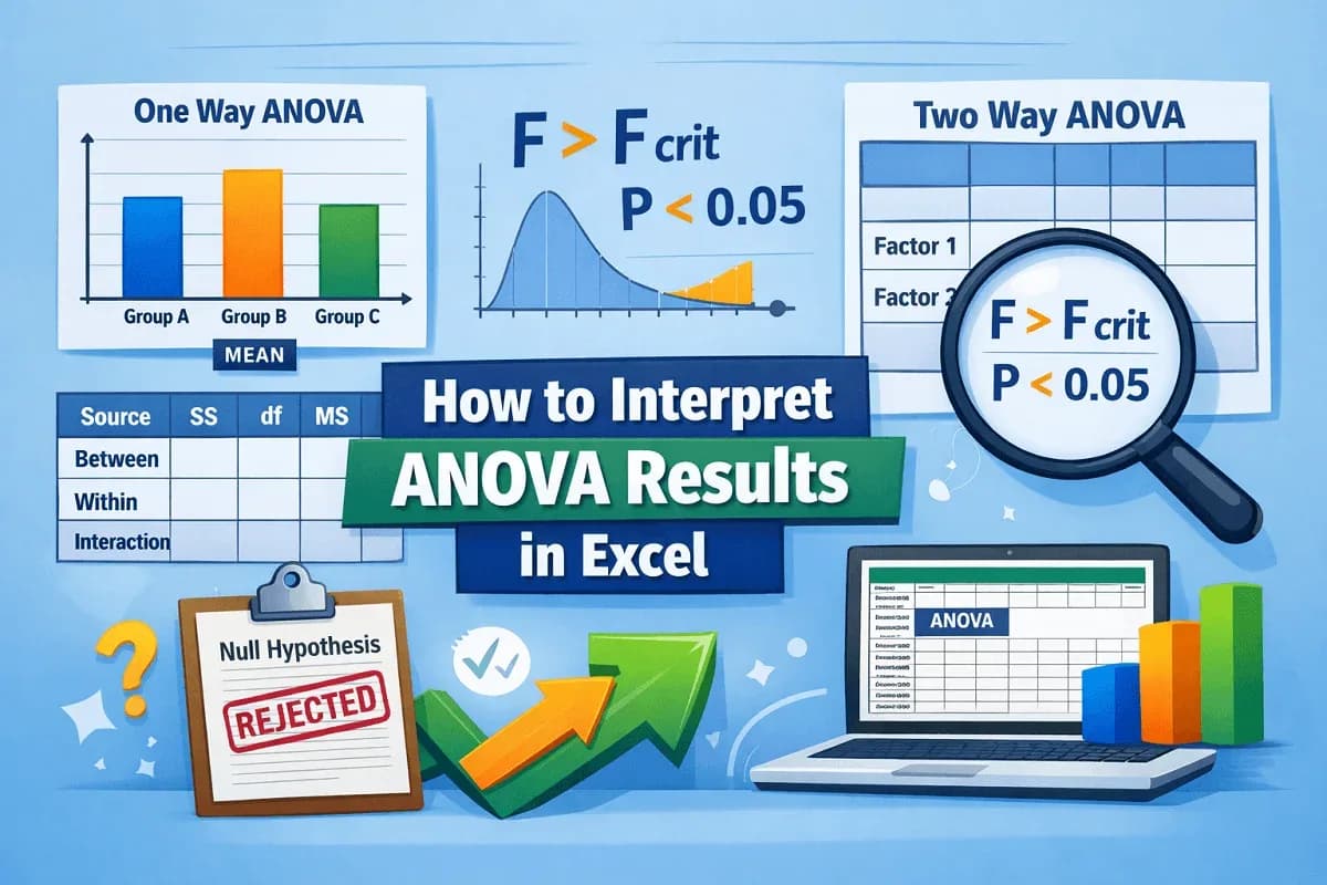 How to Interpret ANOVA Results in Excel (One & Two Way Tests)