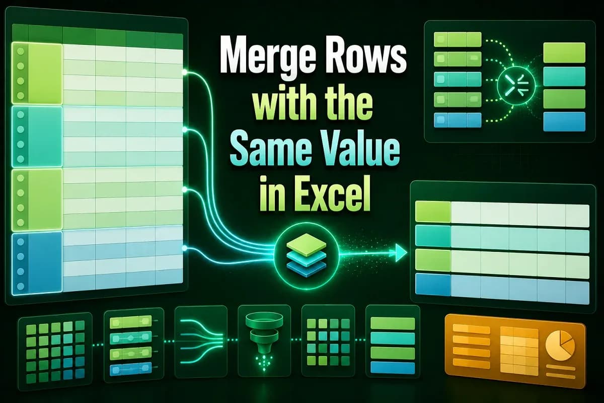 How to Merge Rows with the Same Value in Excel (6 Methods)