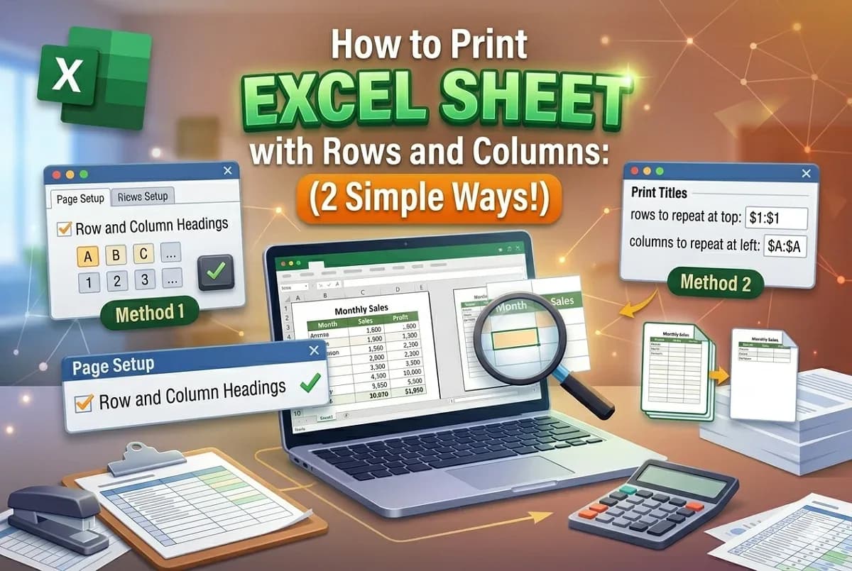 How to Print Excel Sheet with Rows and Columns: 2 Simple Ways!