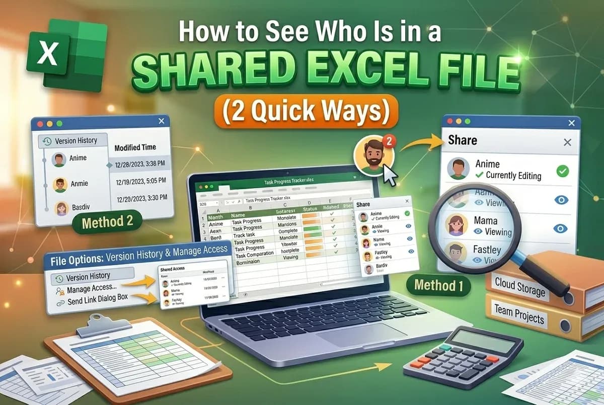 How to See Who Is in a Shared Excel File (2 Quick Ways)