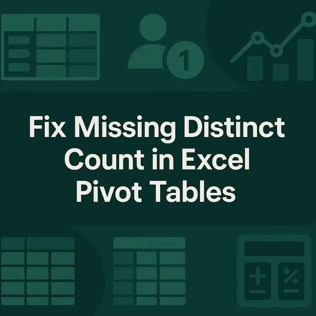 How to Fix Missing Distinct Count in Pivot Tables