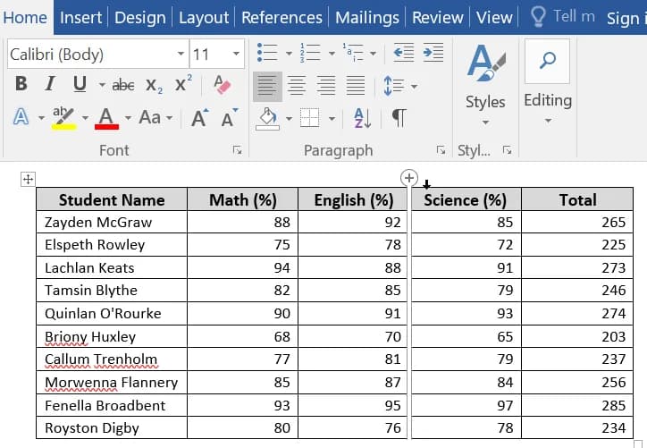 Copy Data from Excel to Word Without Losing Formatting Using ‘Paste’ Options