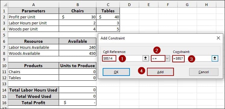 Steps to Use Solver for Linear Programming in Excel