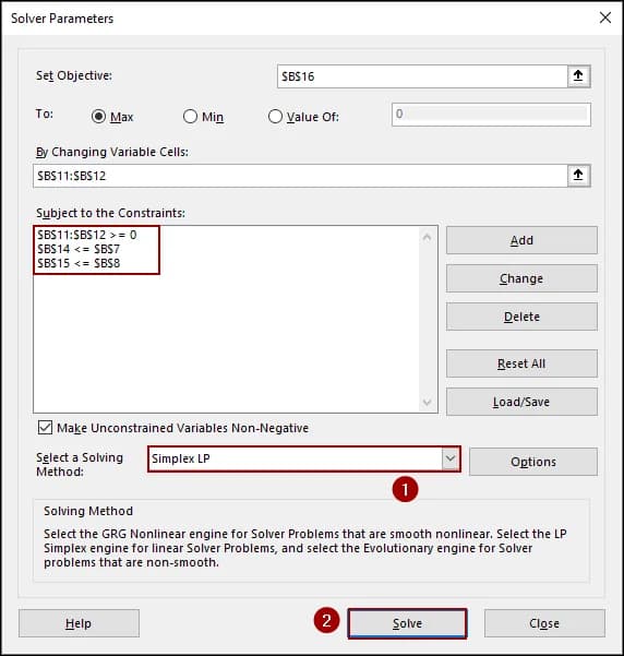 Steps to Use Solver for Linear Programming in Excel