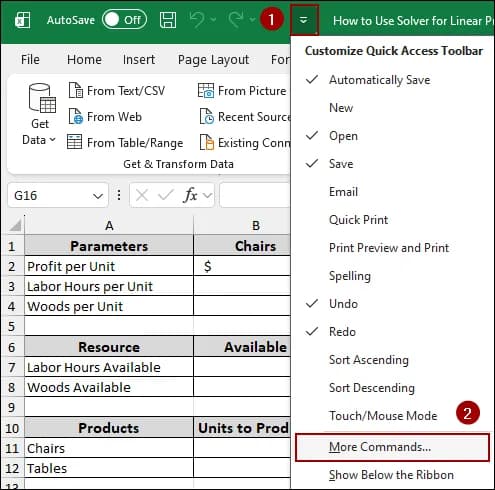 Steps to Use Solver for Linear Programming in Excel