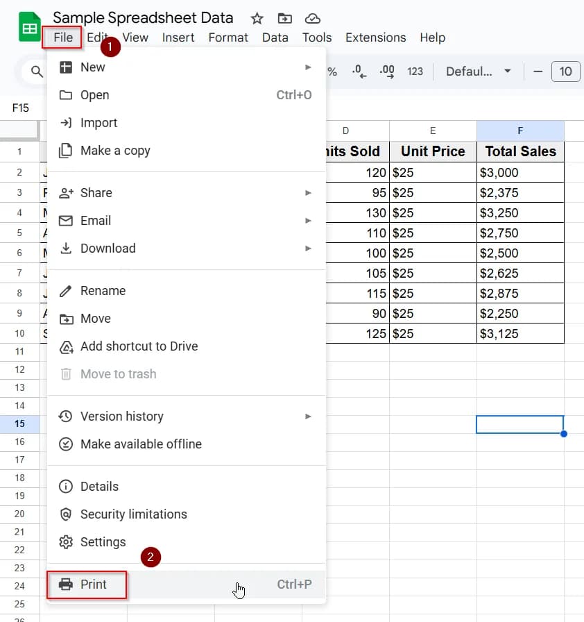 Steps to Change Margins in Google Sheets