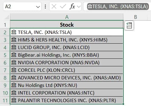 Using the Excel Data Conversion