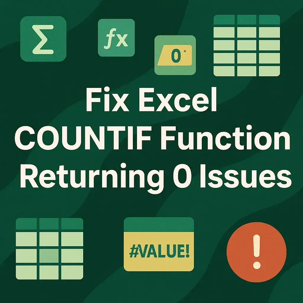 How to Fix Excel COUNTIF Function Returning 0 Issues