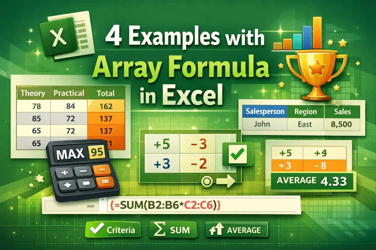 4 Examples with Array Formula in Excel