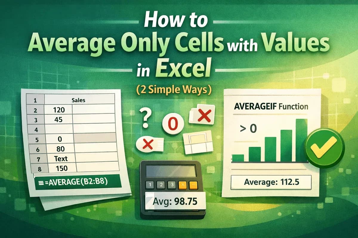 How to Average Only Cells with Values in Excel (2 Simple Ways)