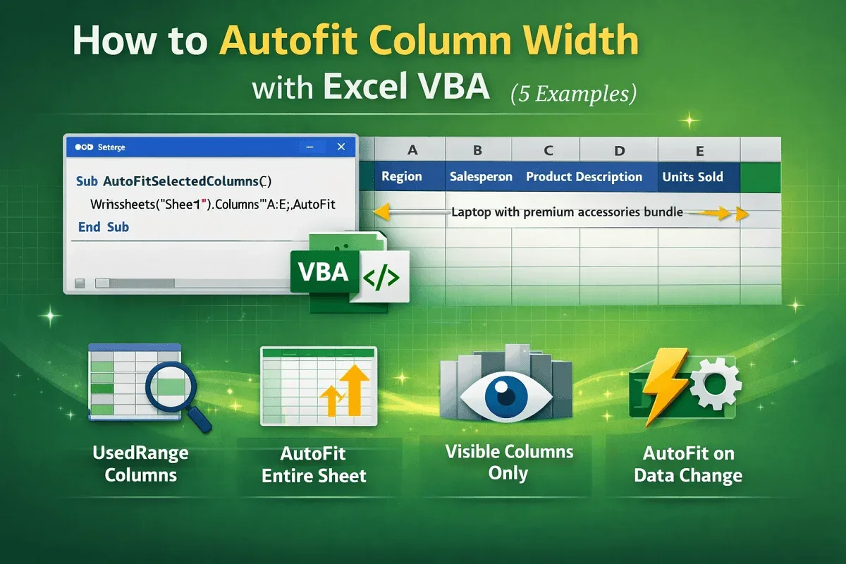 How to Autofit Column Width with Excel VBA (5 Examples)
