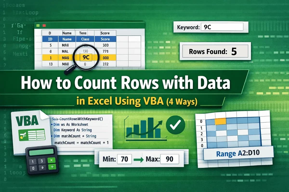 How to Count Rows with Data in Excel Using VBA (4 Ways)