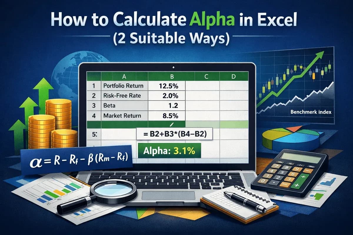 How to Calculate Alpha in Excel (2 Suitable Ways)