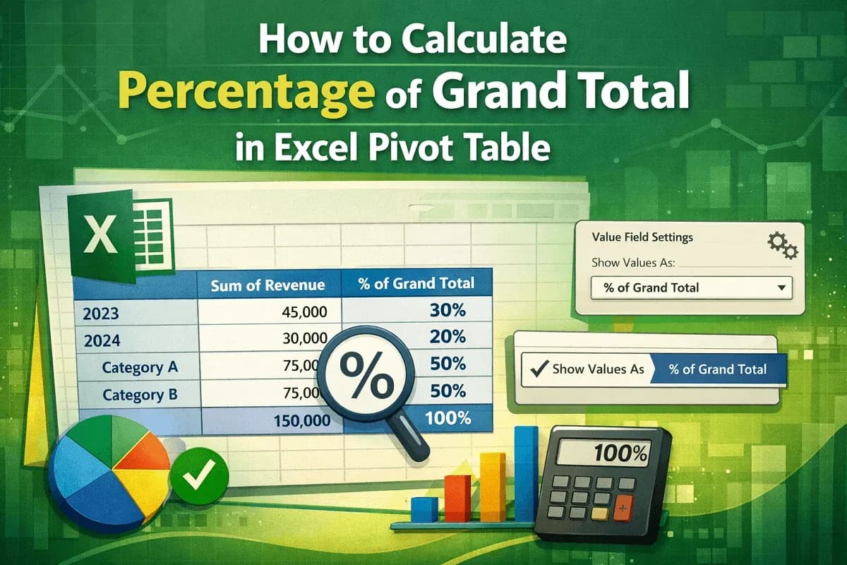 How to Calculate Percentage of Grand Total in Excel Pivot Table